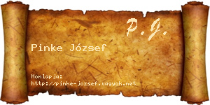 Pinke József névjegykártya